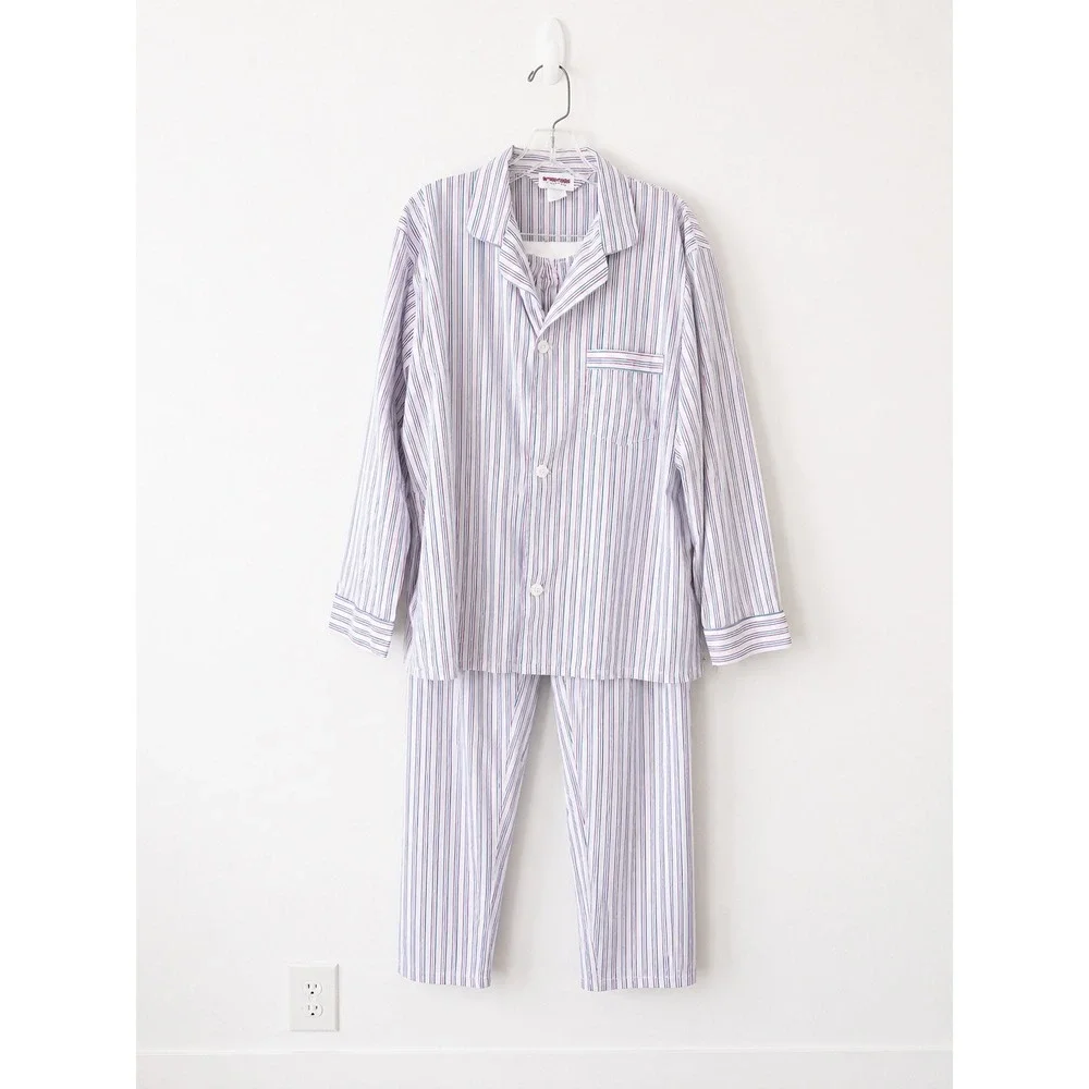 Mens Vintage Pajama Set McGregor Classics Sz L Grandpa Old Money Lounge Wear